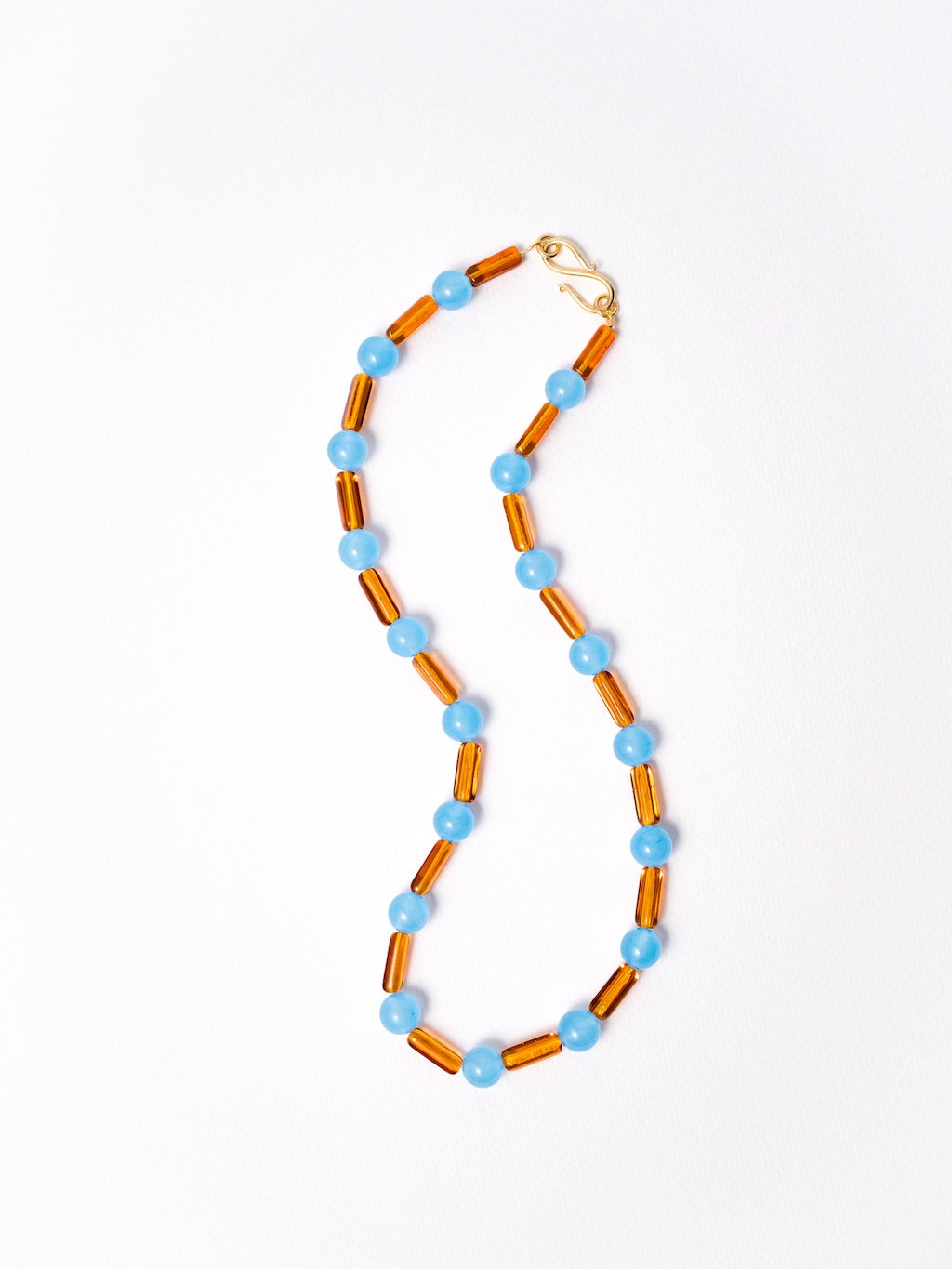 Cornflower & Coffee Necklace