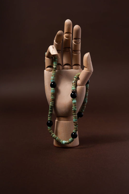 Black Onyx & Chrysocolla Necklace