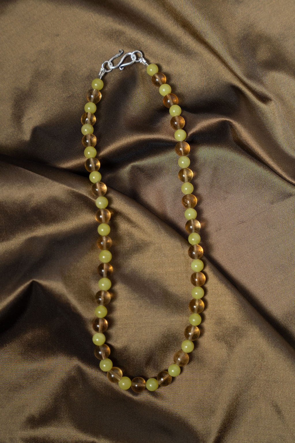 Olive Jade & Citrine Necklace