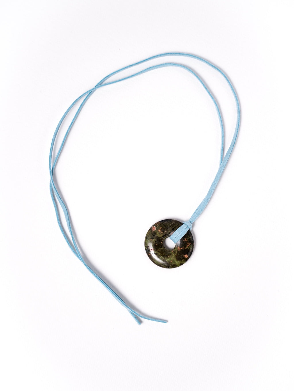 Blue Green Disk Necklace