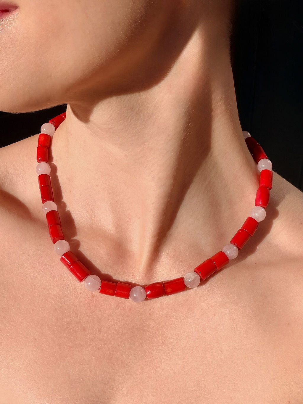 Quartz & Coral Necklace