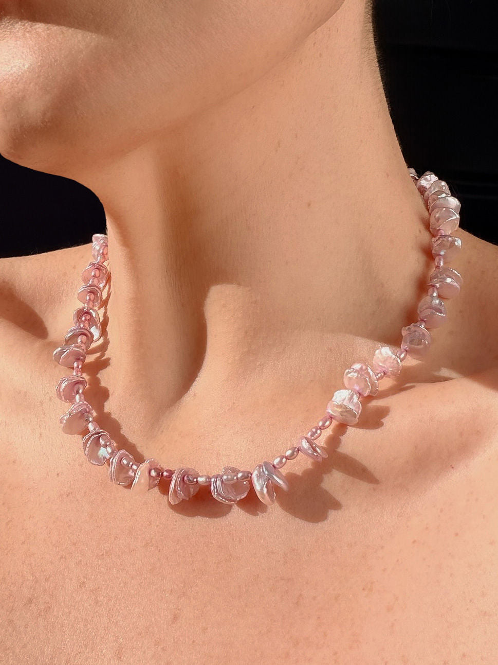 Purple Keshi Pearl Necklace