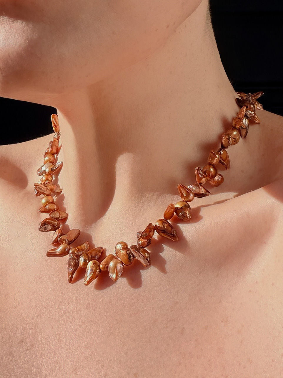 Brown Blister Pearl Necklace