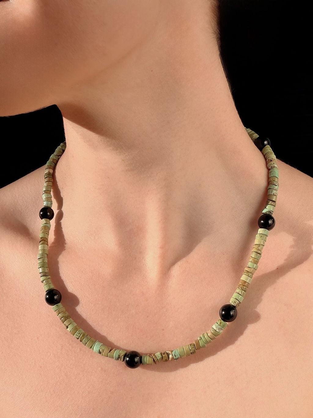 Black Onyx & Chrysocolla Necklace