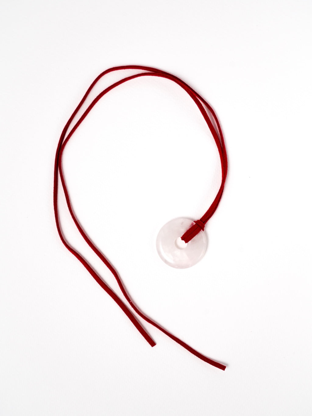 Red Pink Disk Necklace