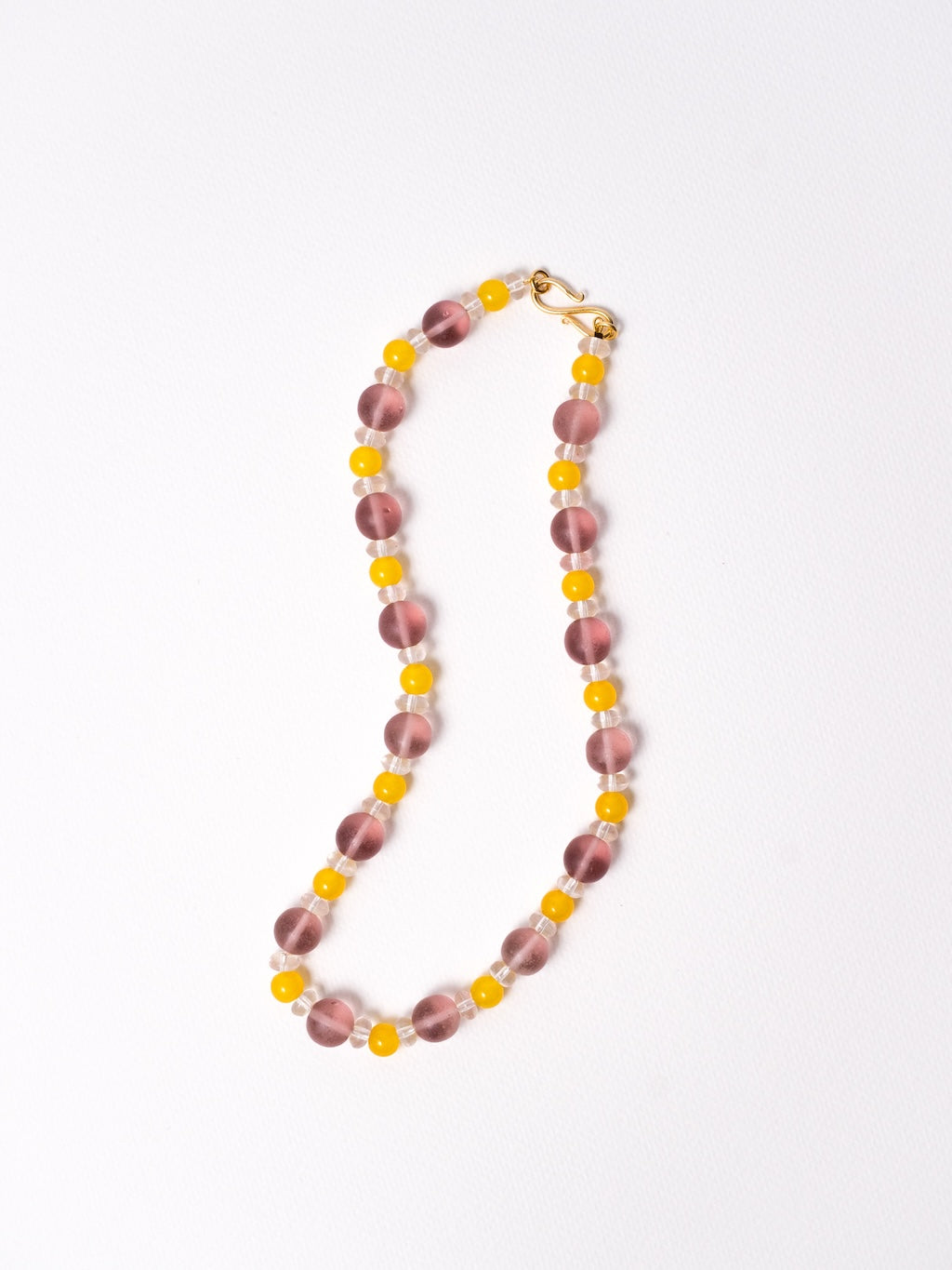 Yellow Agate & Pink Necklace
