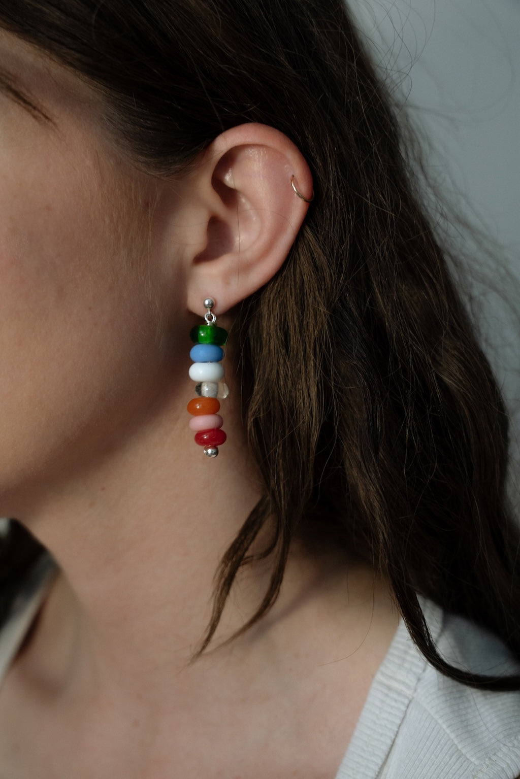 Recycled Rainbow Drop Earrings