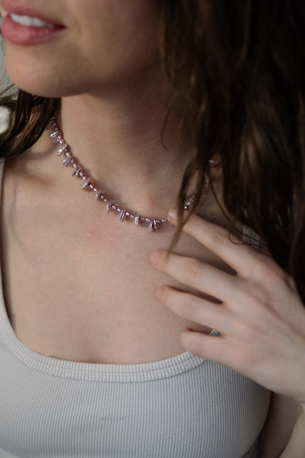 Purple Keshi Pearl Necklace