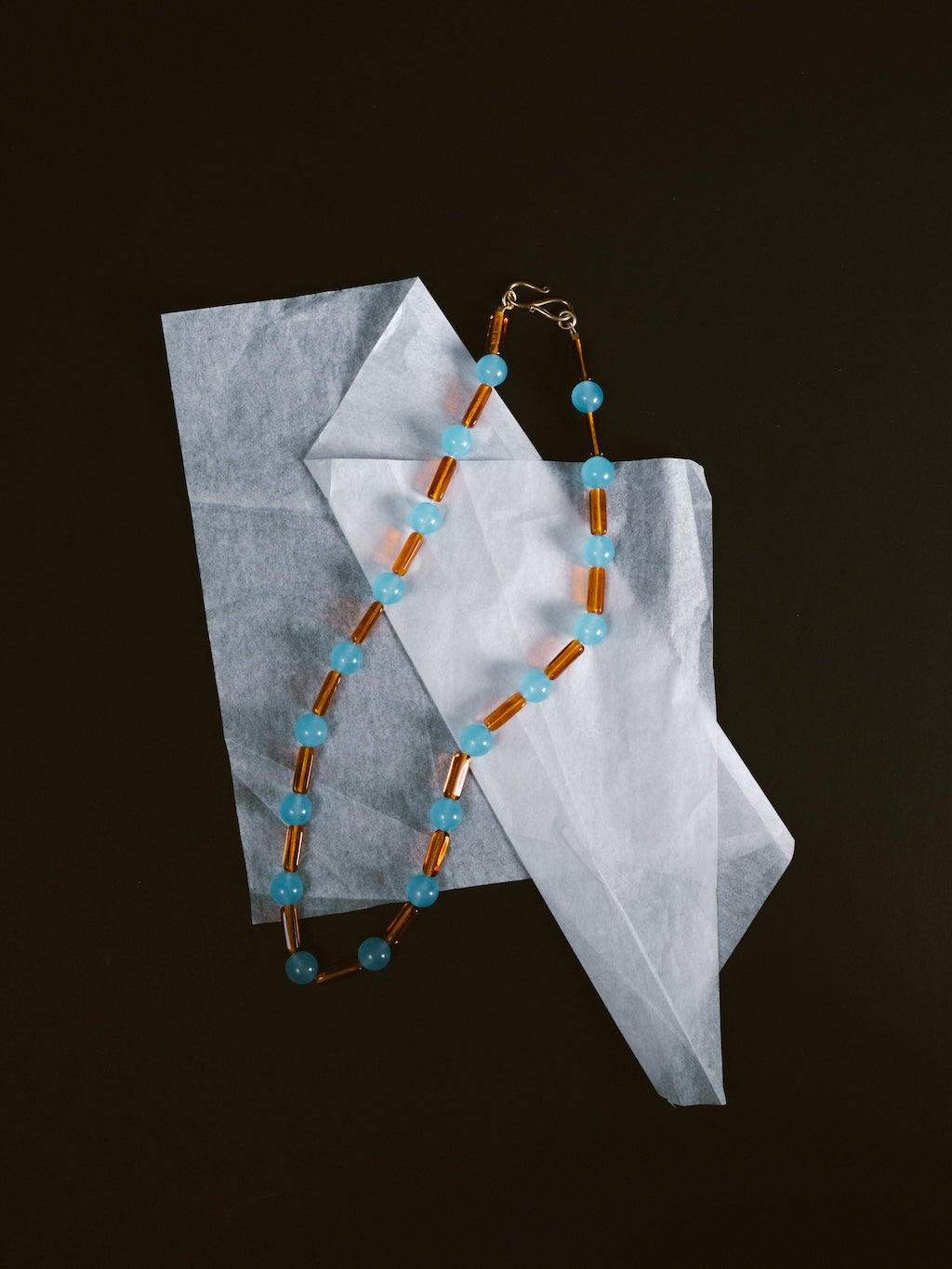 Cornflower & Coffee Necklace