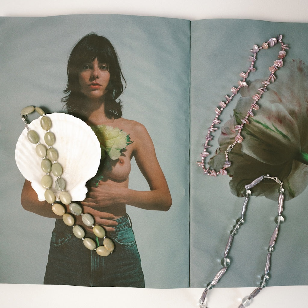 Butter Jade & Mirror Necklace