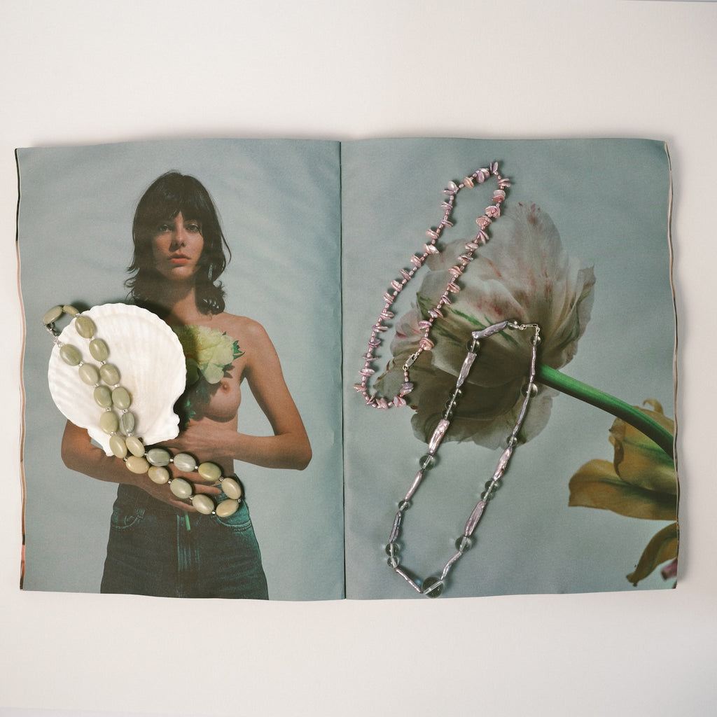 Purple Biwa Pearl Necklace