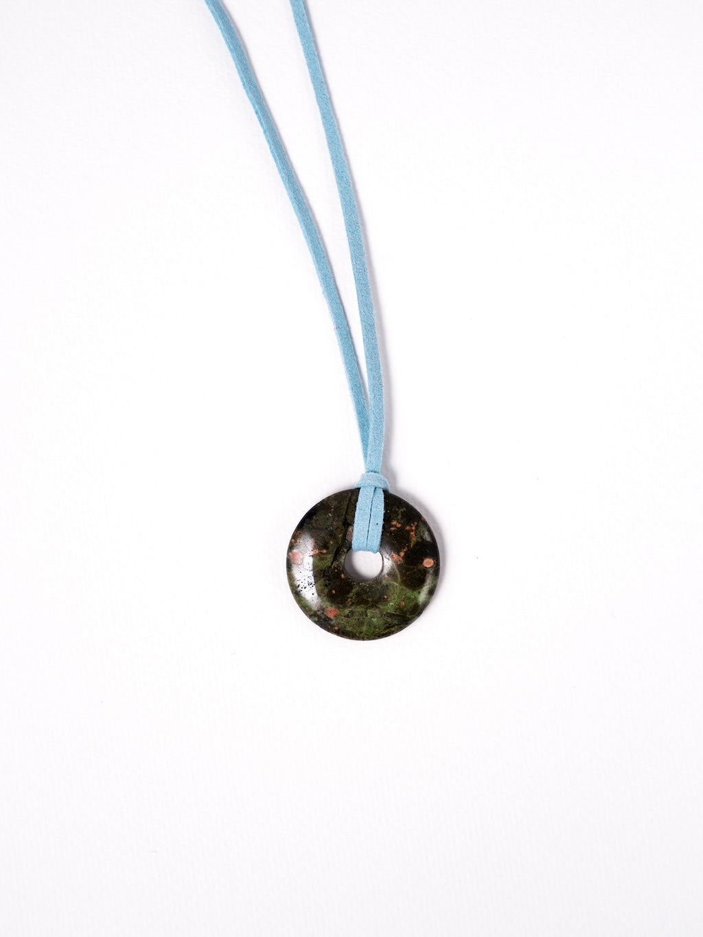 Blue Green Disk Necklace
