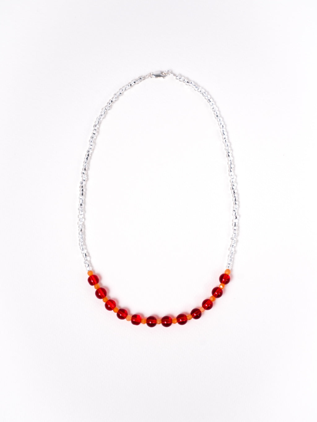 Orange Jade & Red Necklace