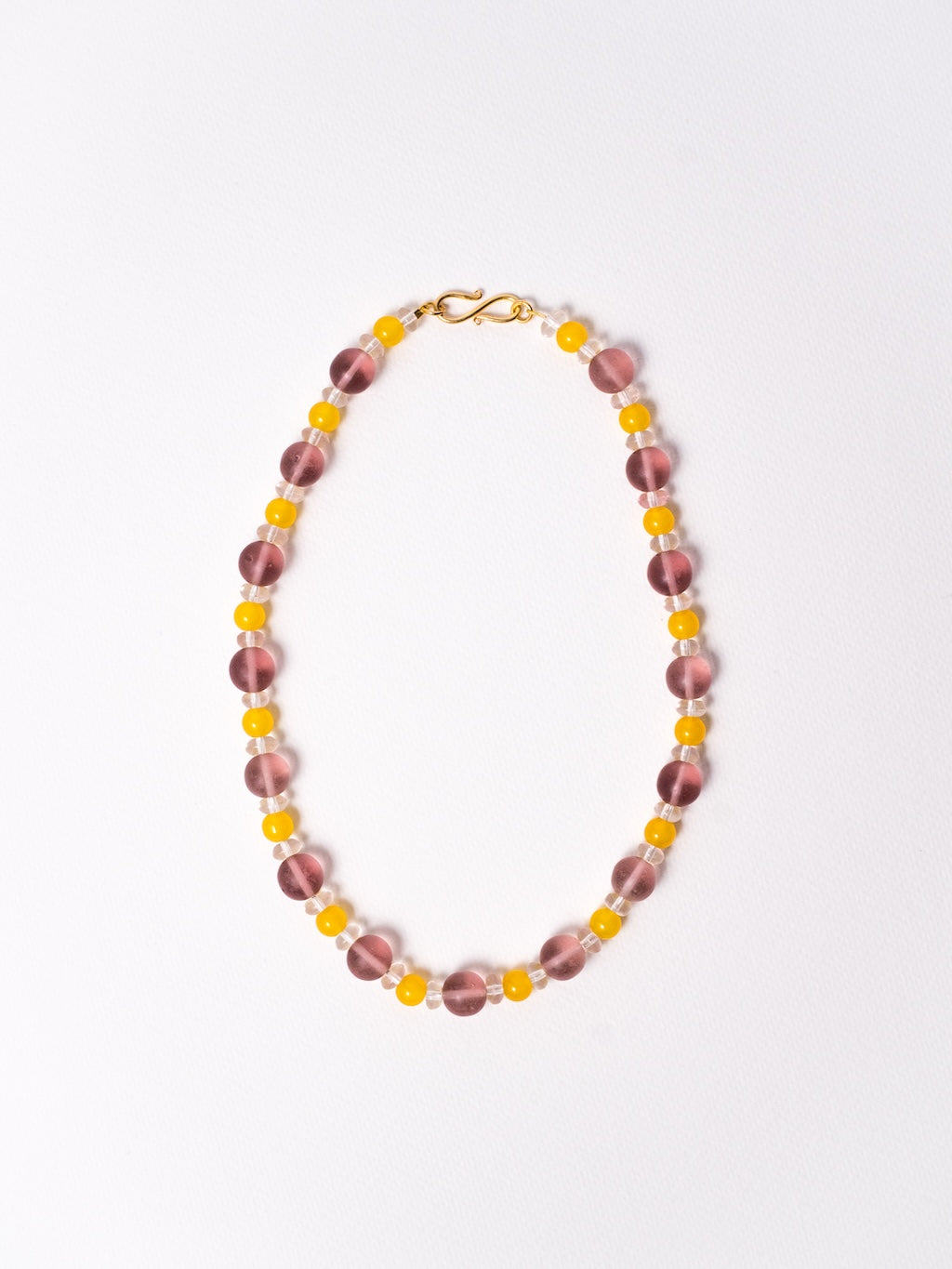 Yellow Agate & Pink Necklace