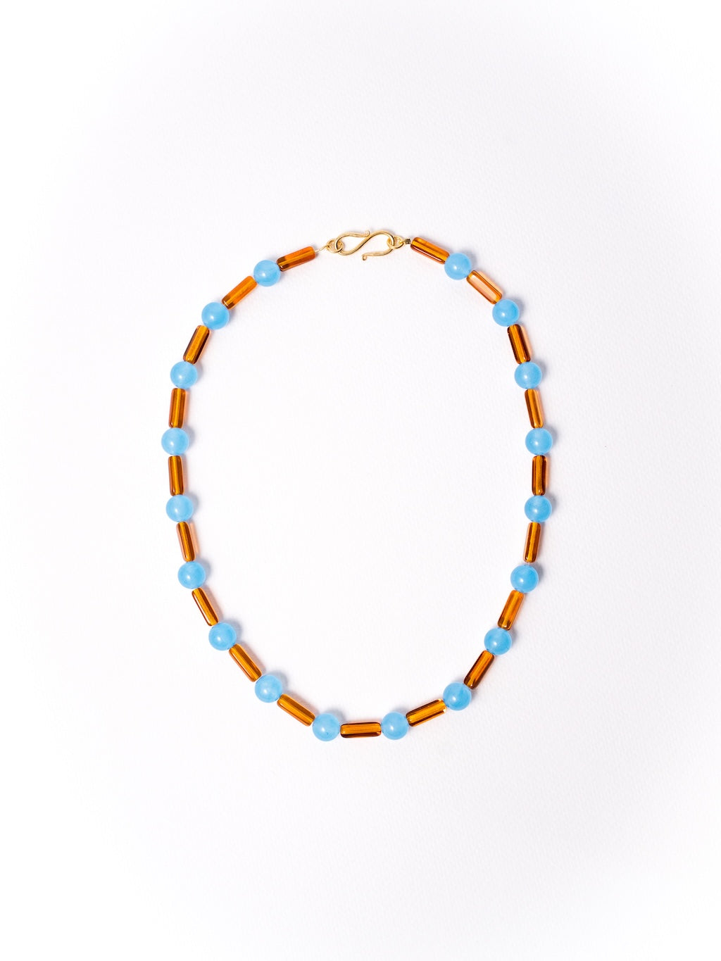 Cornflower & Coffee Necklace